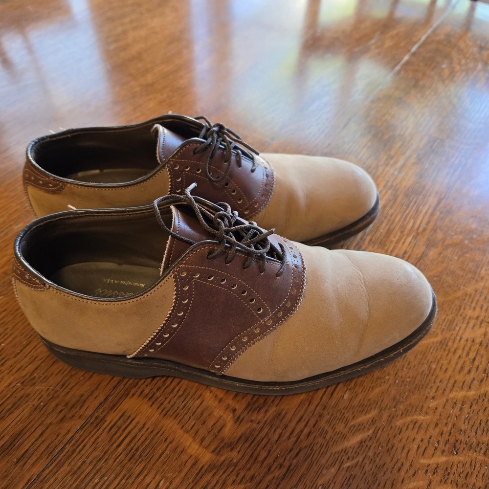 Vintage Footjoy Classics Brown‎ Saddle Spikeless Golf Shoe Size 7.5 D